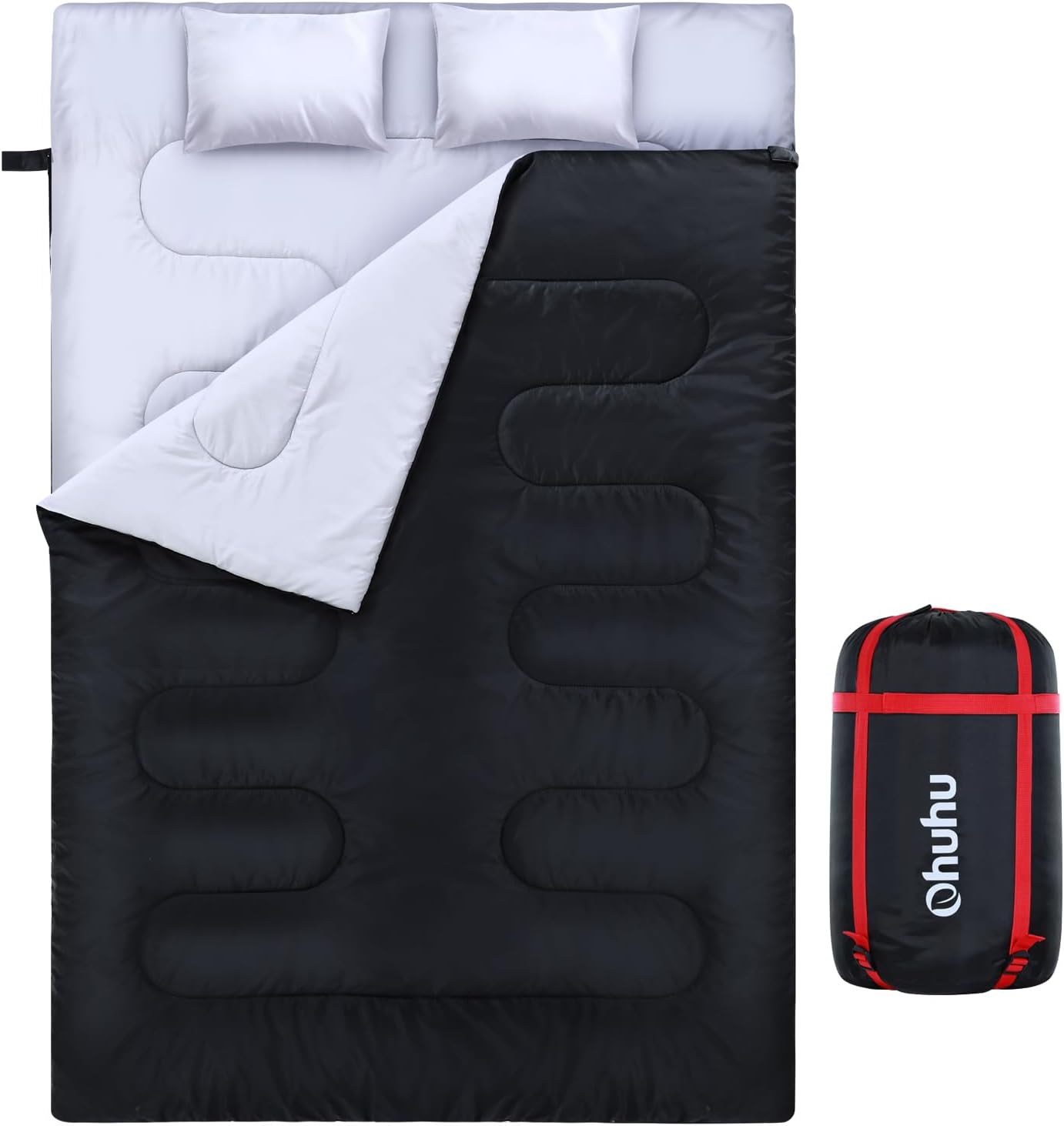 Ohuhu Double Sleeping Bag for 2 Person Camping Comfort