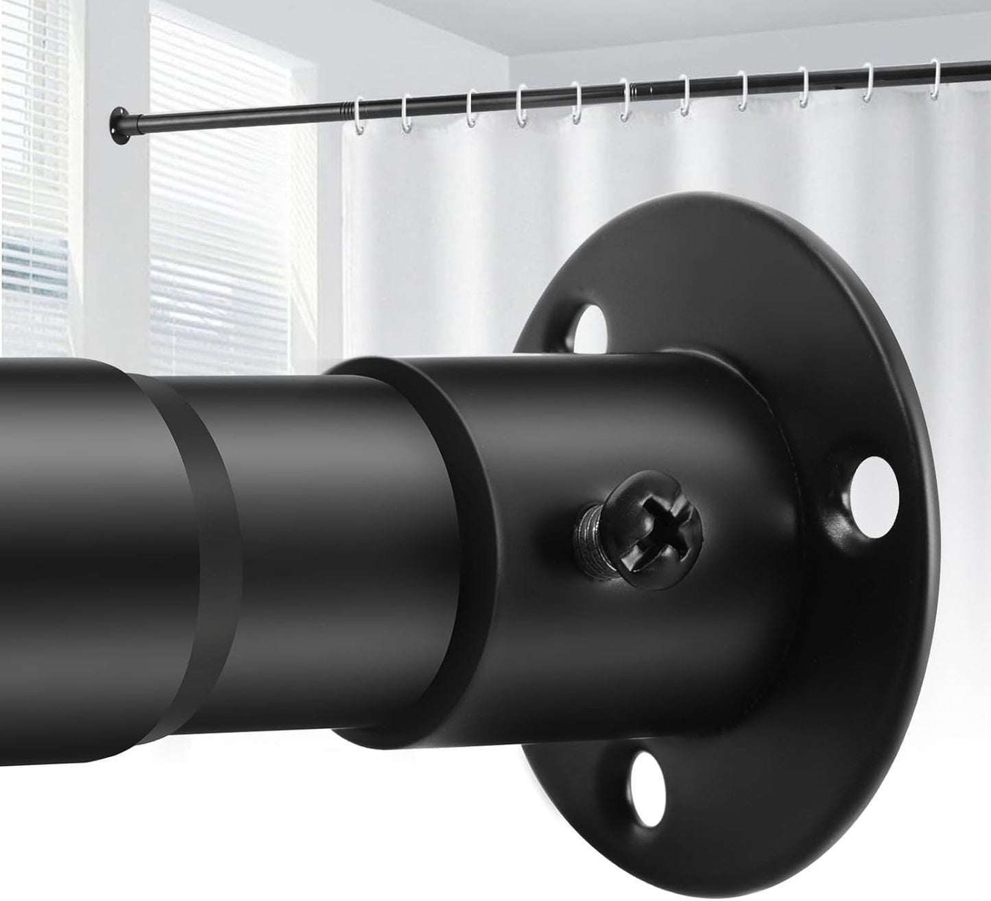 Creatyi Heavy Duty Black Shower Rod, 28-50 - Easy Install