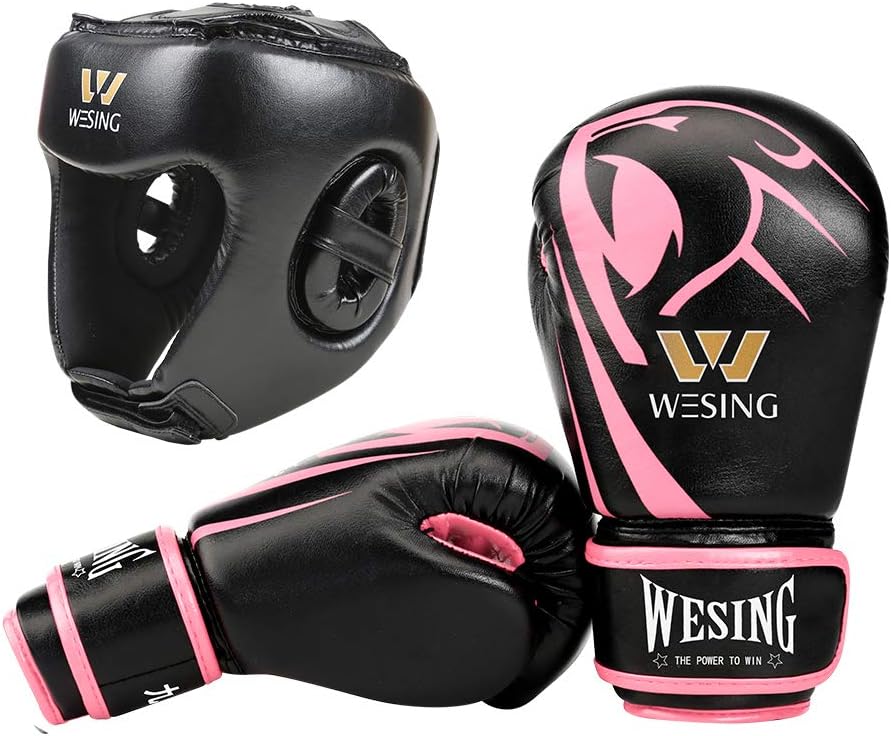 Wesing 6 oz Kids Boxing Gloves & Headgear Set