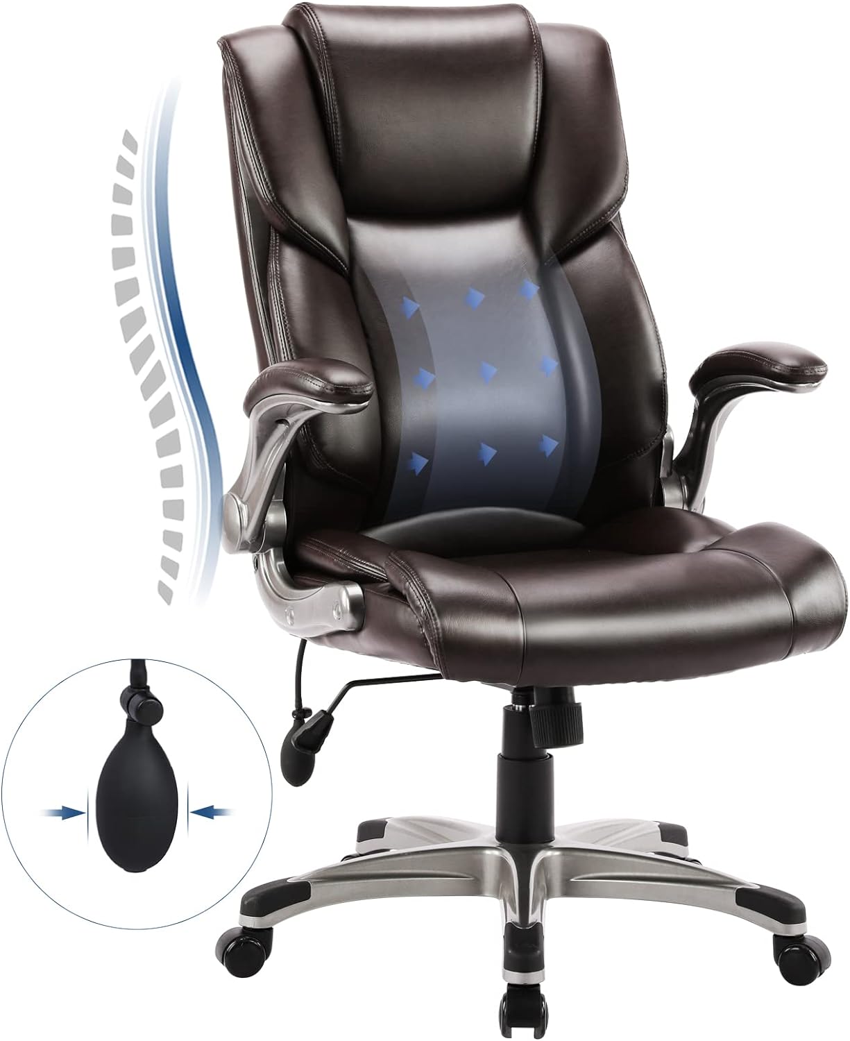 COLAMY Ergo Executive Office Chair-Brown
