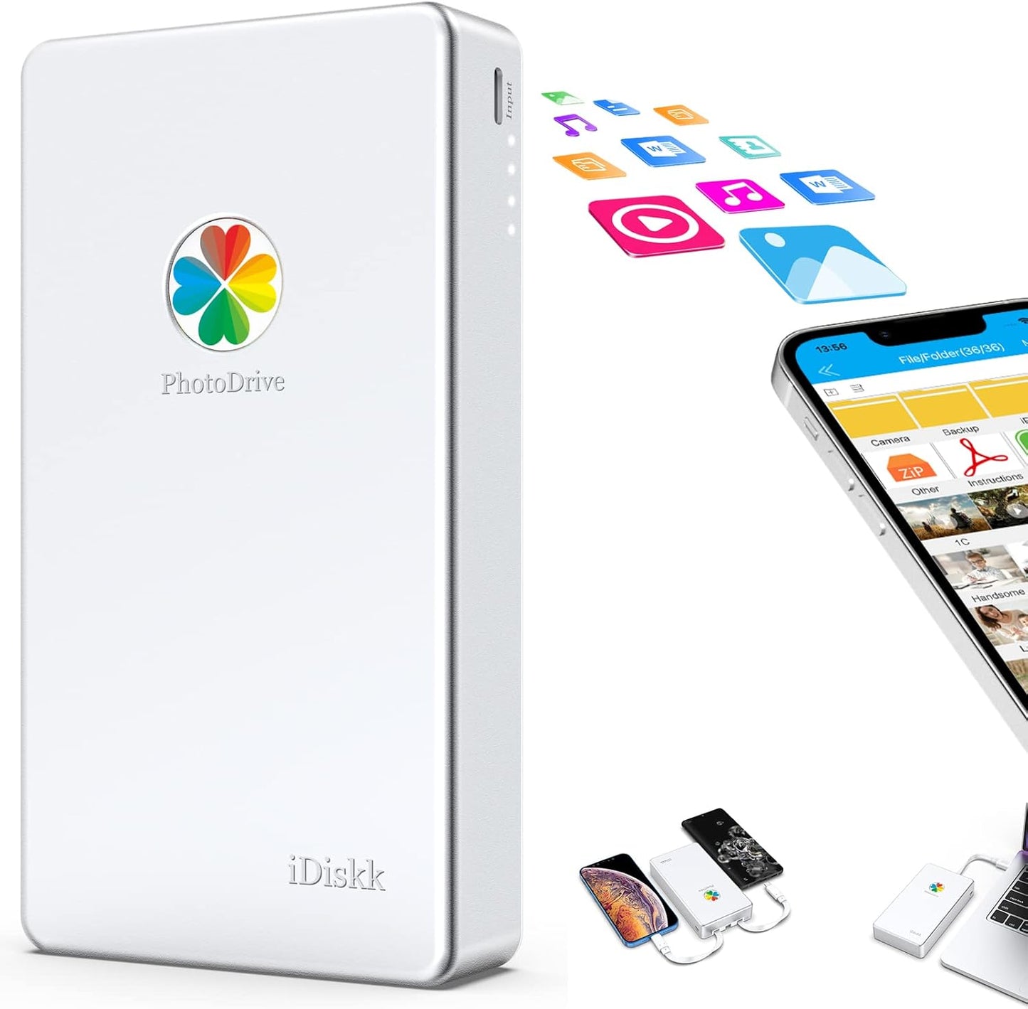 iDiskk 2TB External Drive: Auto Backup for iPhone Photos