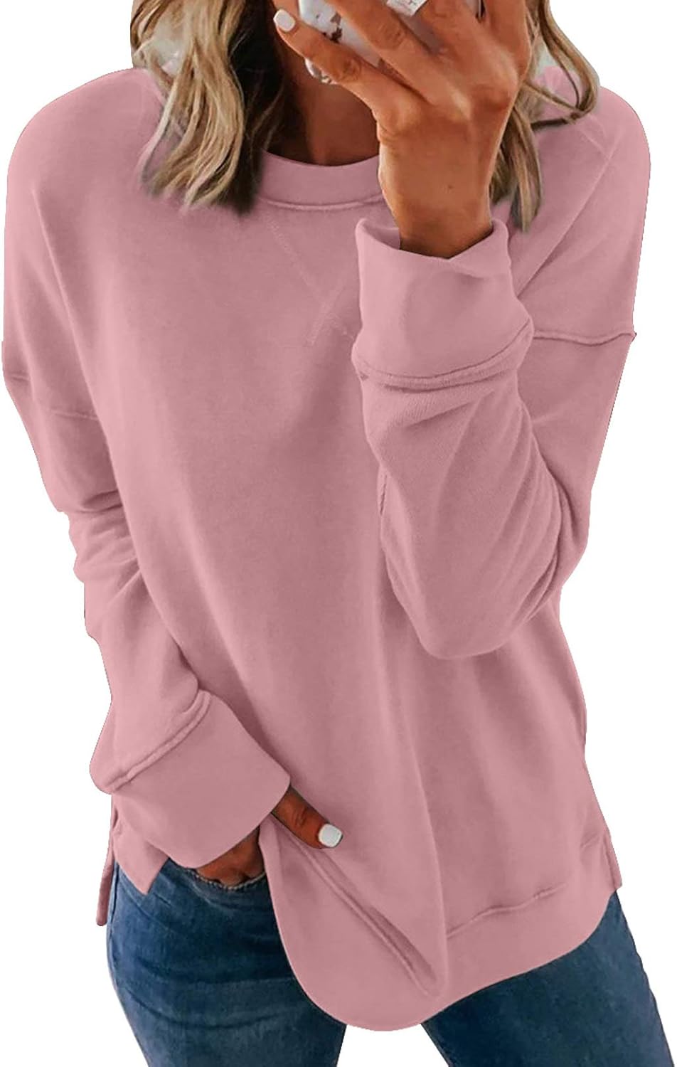 Dokotoo Soft Crew Neck Sweatshirt - Cozy & Stylish