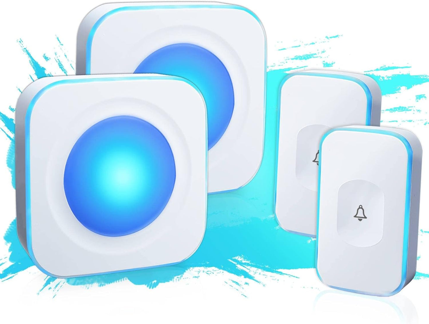 Long Range Wireless Doorbell - Water Resistant, Multi-Tone, Dual Receivers