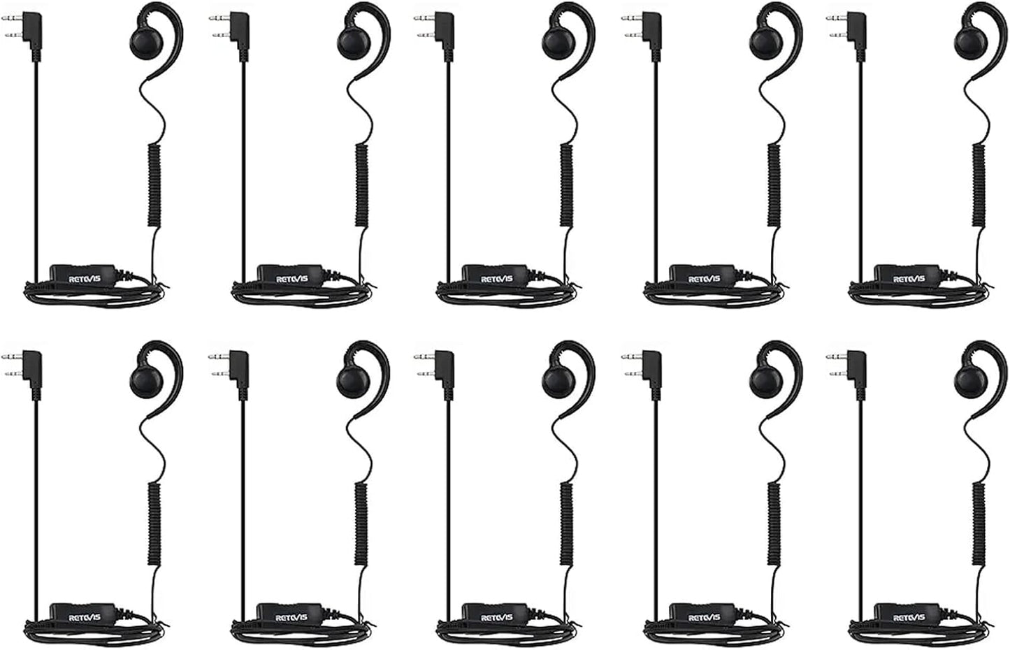 Retevis Swivel Walkie Talkie Earpiece with Mic for Two Way Radio