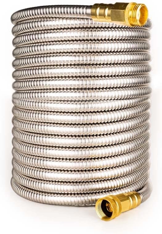 Flexible Metal Garden Hose: 25ft Stainless Steel Water Hose