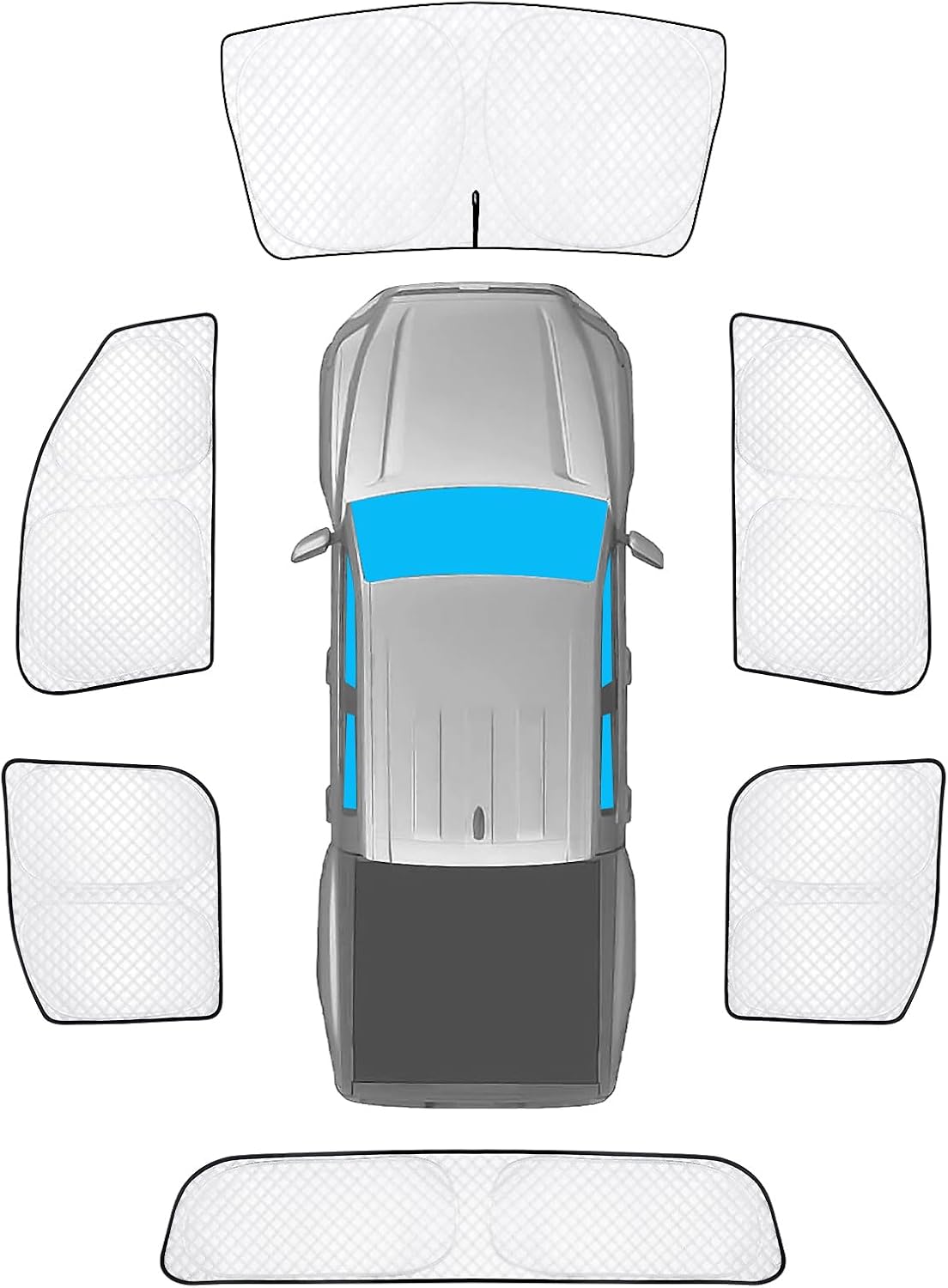 KMF 6pcs Thicken Full Car Window Sun Shades for Toyota Tacoma