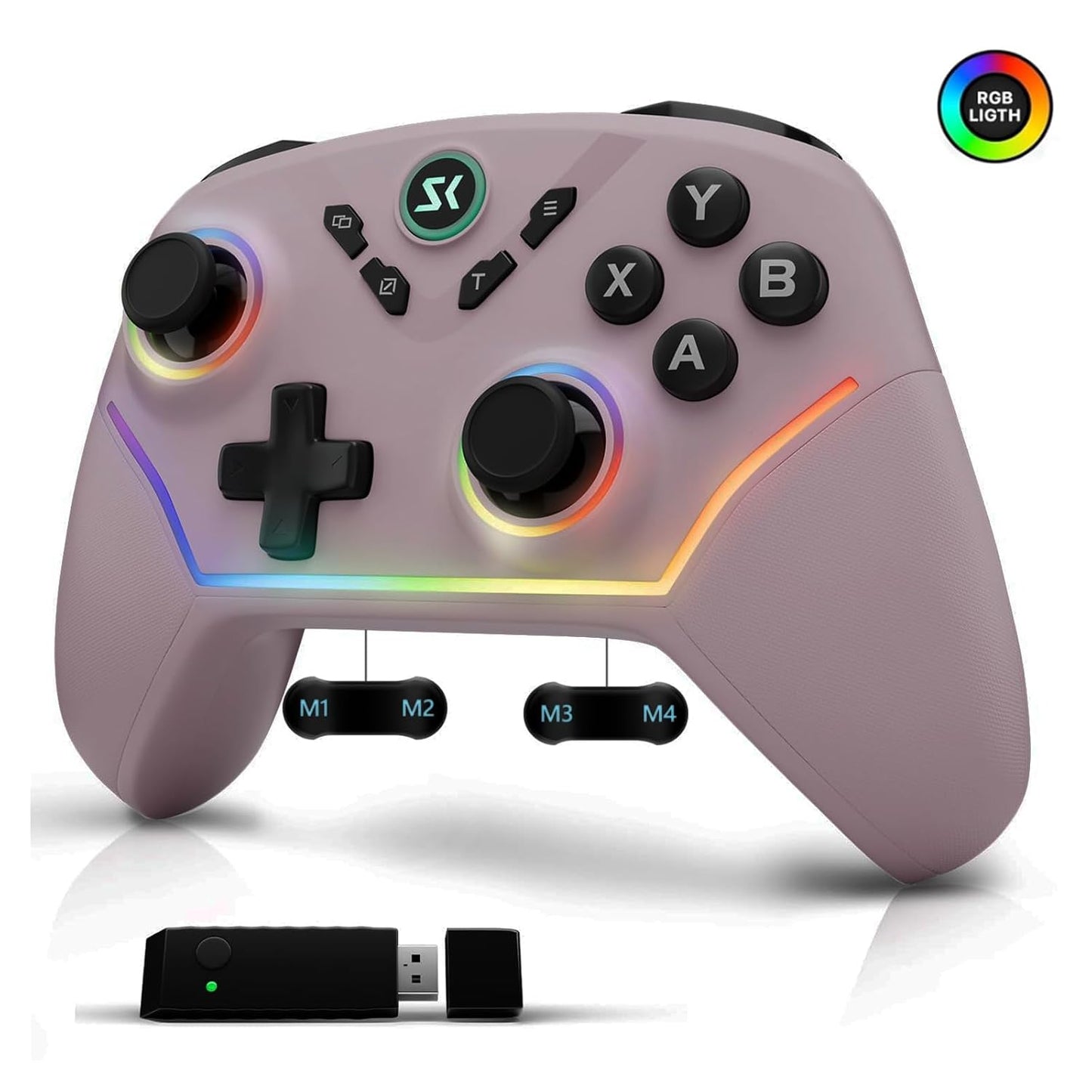 Wireless PC Controller with Hall Effect Joysticks for Gaming