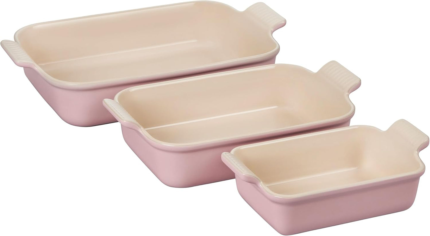 Le Creuset Stoneware Set of 3 Heritage Rectangular Dishes