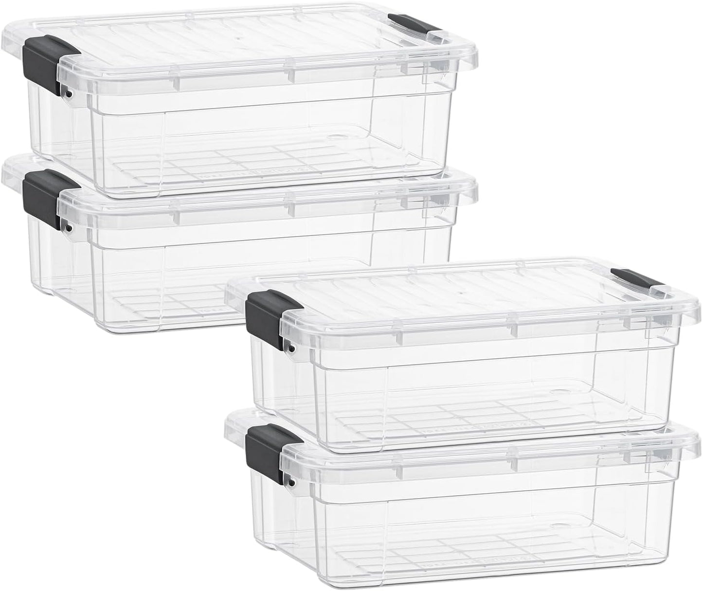Superio Clear Storage Boxes with Lids for Home and Office Use