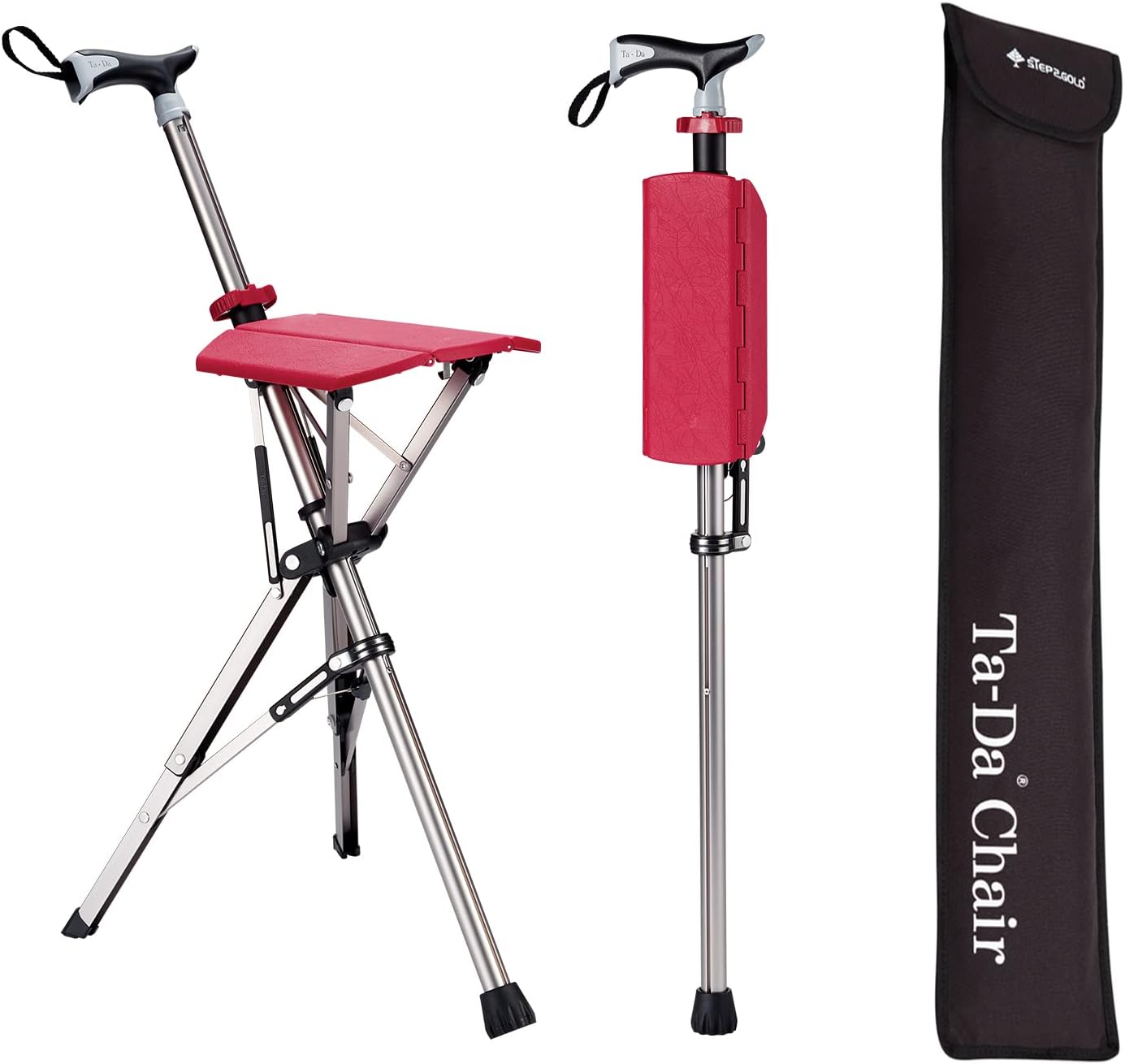 STEP2GOLD Ta-Da Chair: Portable Hiking Stick and Seat Combo