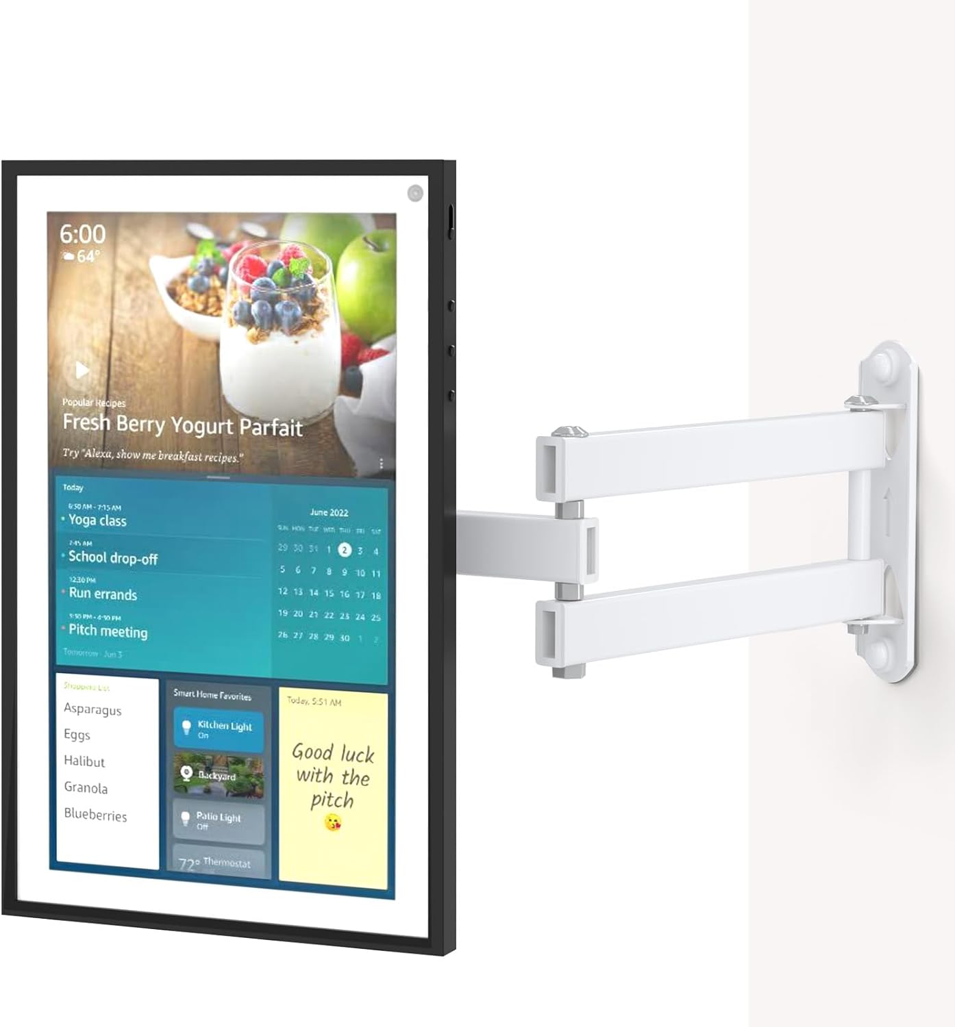 WALI Wall Mount for Echo Show 21 and 15 with Adjustable Arm