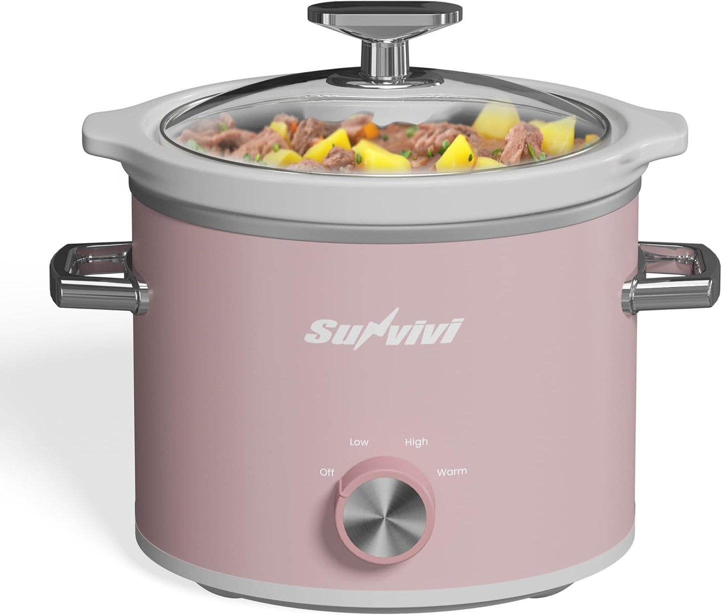 Sunvivi 2 Quart Slow Cooker with Removable Ceramic Pot