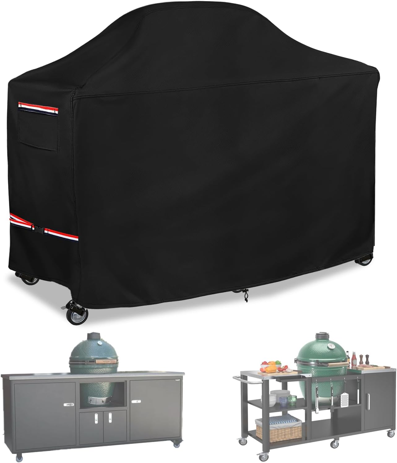 Heavy Duty 76 Inch Grill Cover for Kamado BBQ Grill - Waterproof