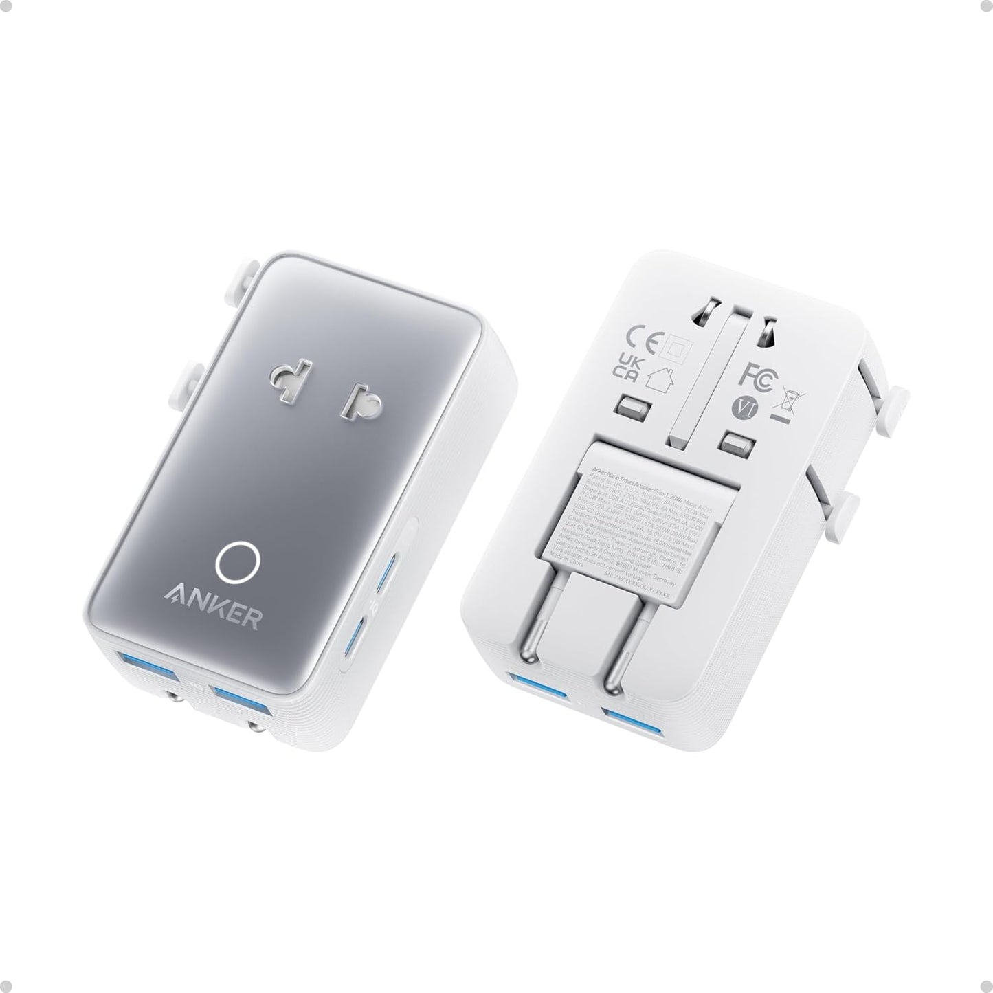 Anker Nano Travel Adapter: 5-Port Power, Universal Compatibility