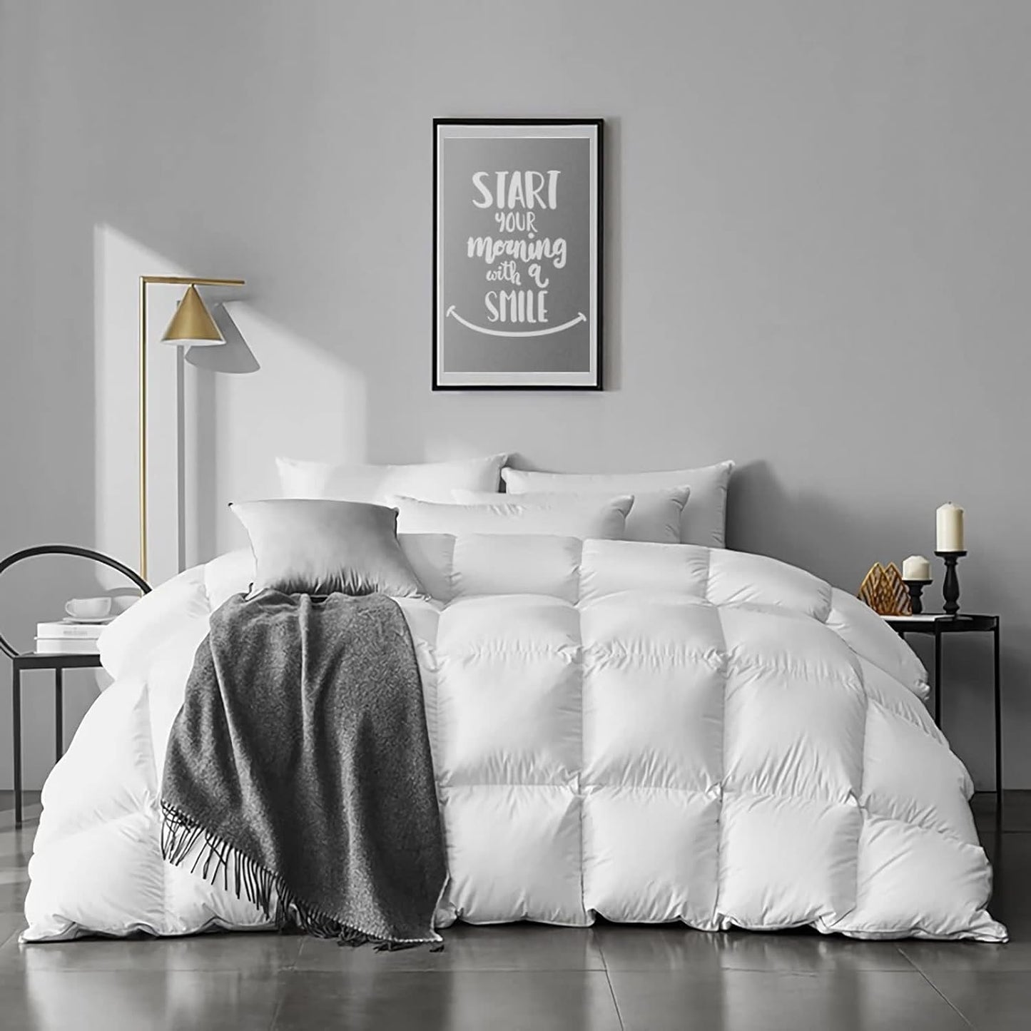 APSMILE Queen Size Feathers Down Comforter for Cozy Sleep