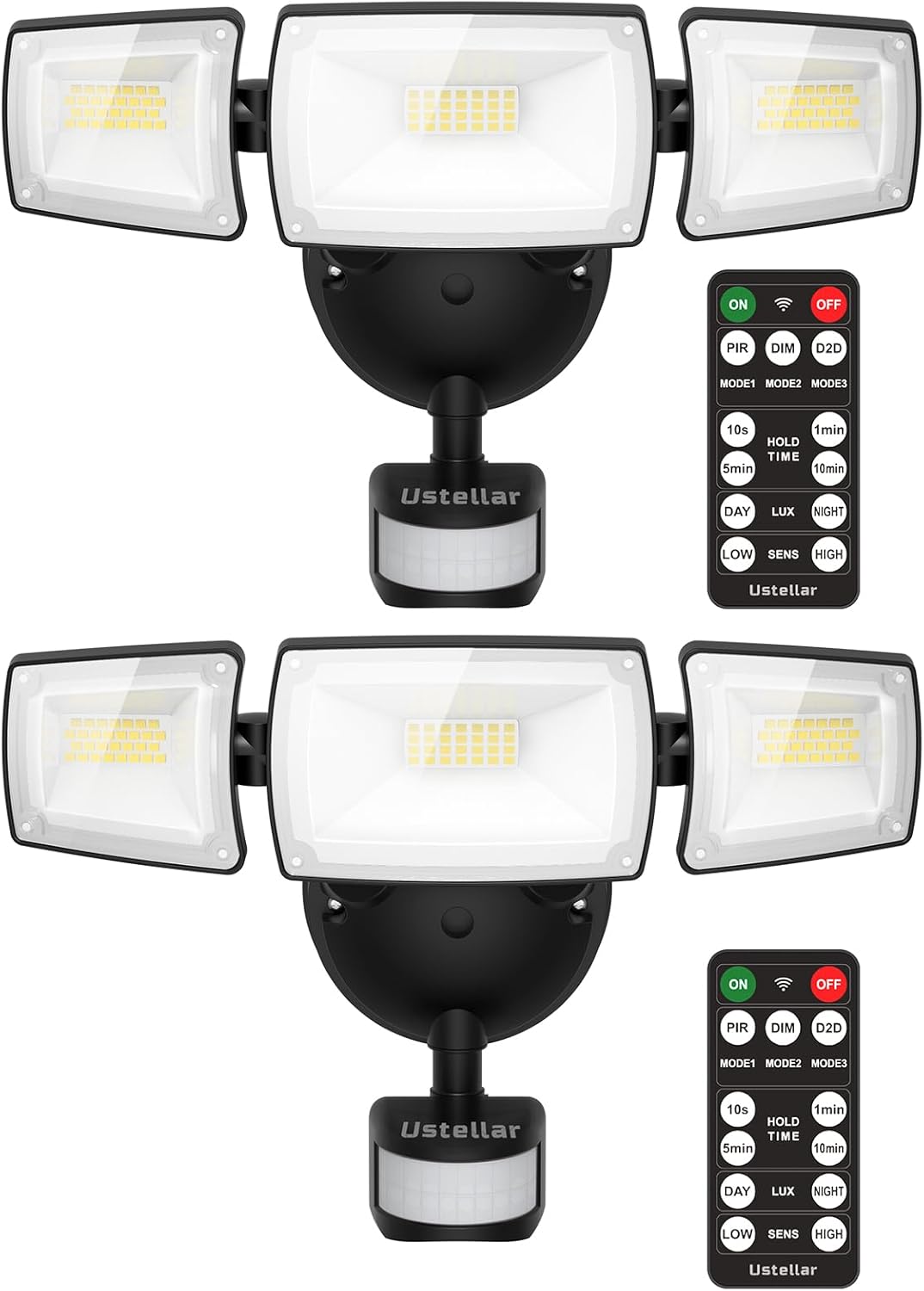 USTELLAR 55W LED Security Lights with Motion Sensor & Remote