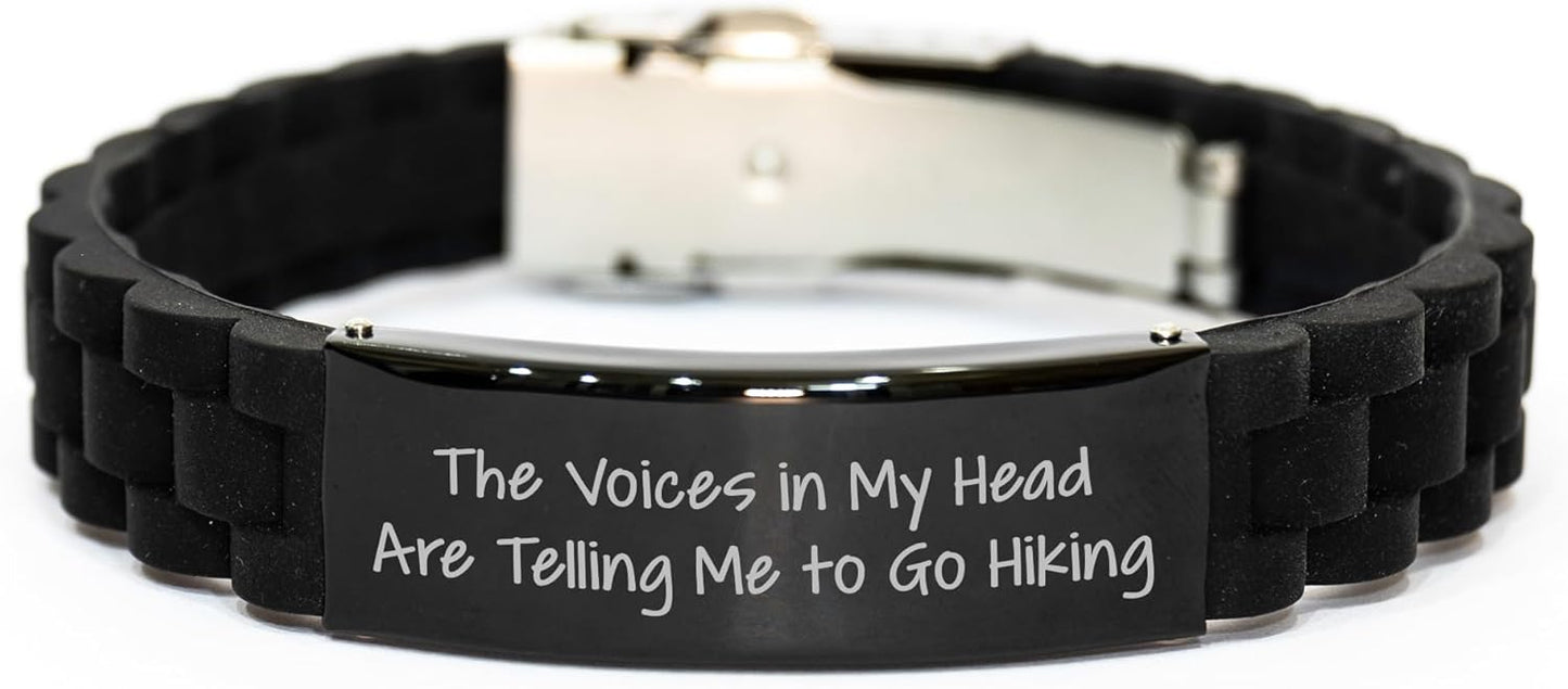 Men's Inspirational Hiking Bracelet - 'Go Hiking' Gift