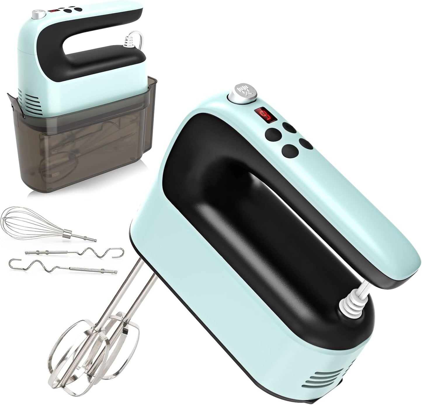 Powerful 9-Speed Hand Mixer - Baking Bliss in Ice Blue!
