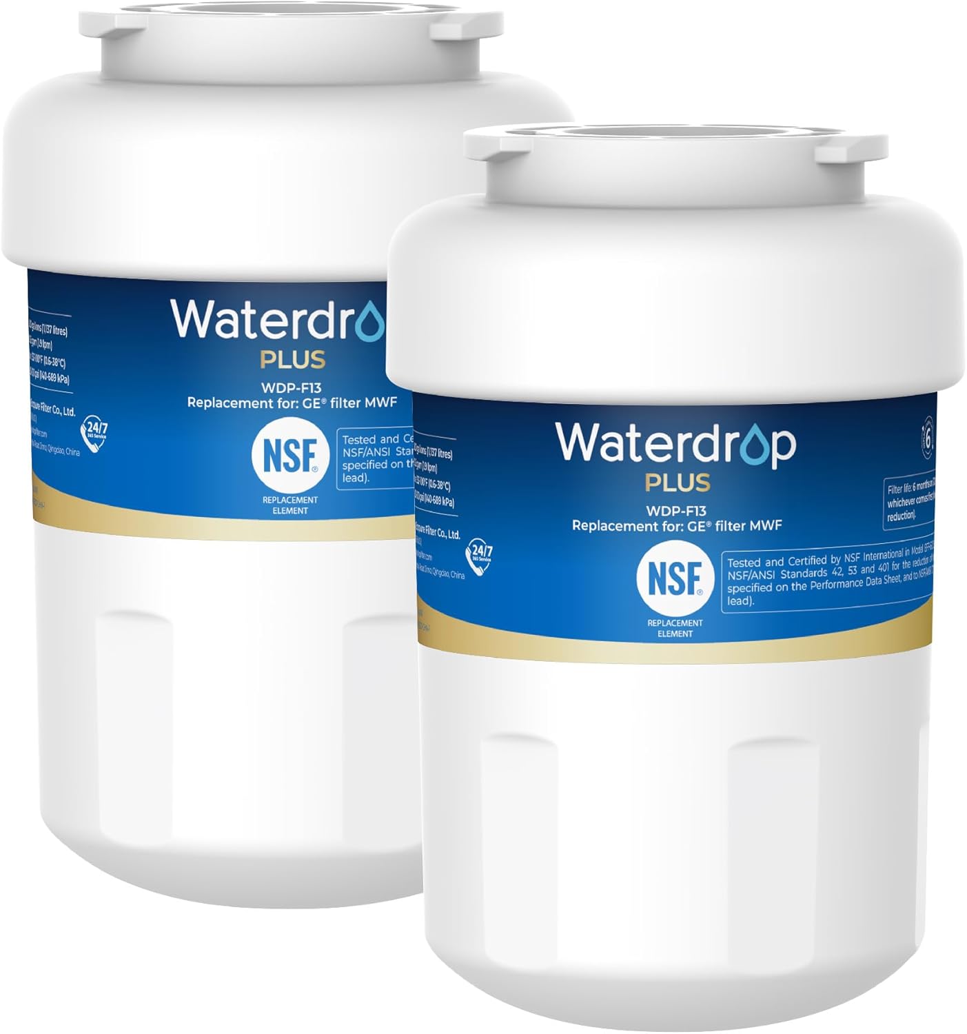 Waterdrop Plus WDP-F13 Refrigerator Water Filter for GE MWF