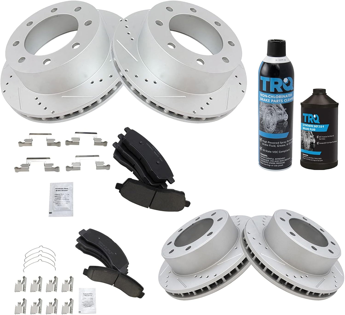 Premium G-Coated Slotted X Drilled Brake Pad & Rotor Kit