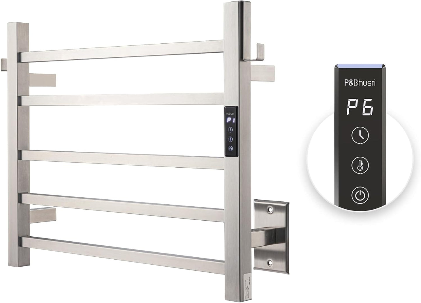 Heated Towel Rack with Timer & LED Indicator