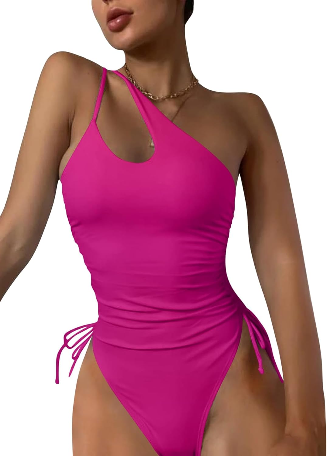 Eomenie Women's One Piece One Shoulder Swimsuit for Summer Fun
