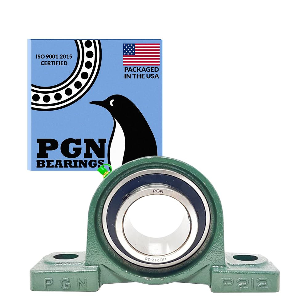 PGN UCP212-38 Pillow Block Bearing - Durable Chrome Steel Design