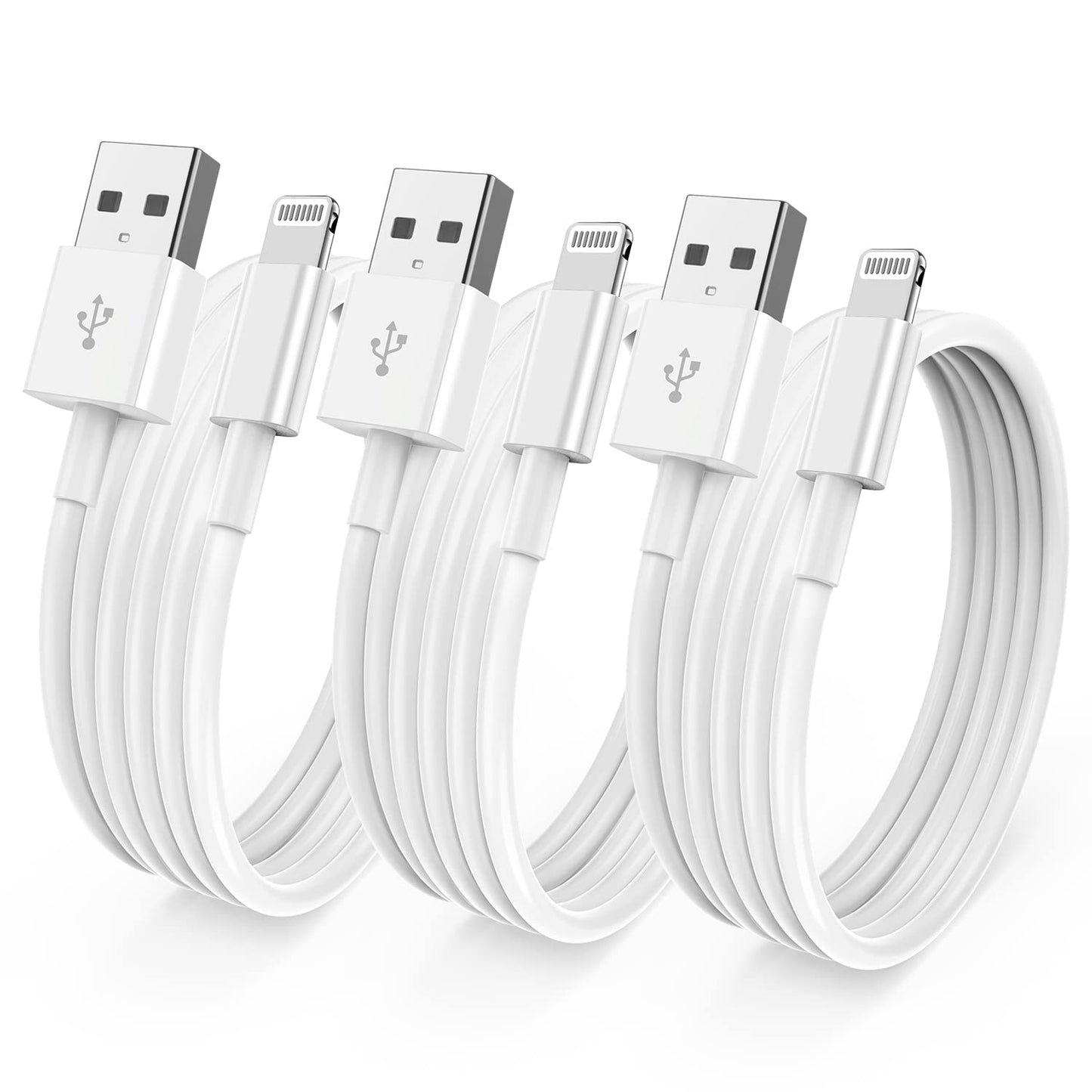 Fast Charging 6ft MFi Certified Lightning Cable 3-Pack