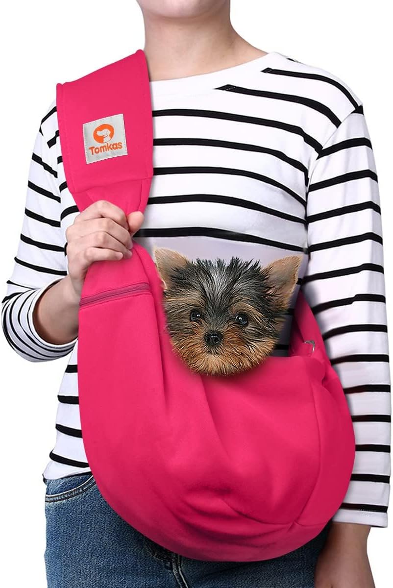 TOMKAS Dog Sling Carrier for Small Dogs with Adjustable Strap