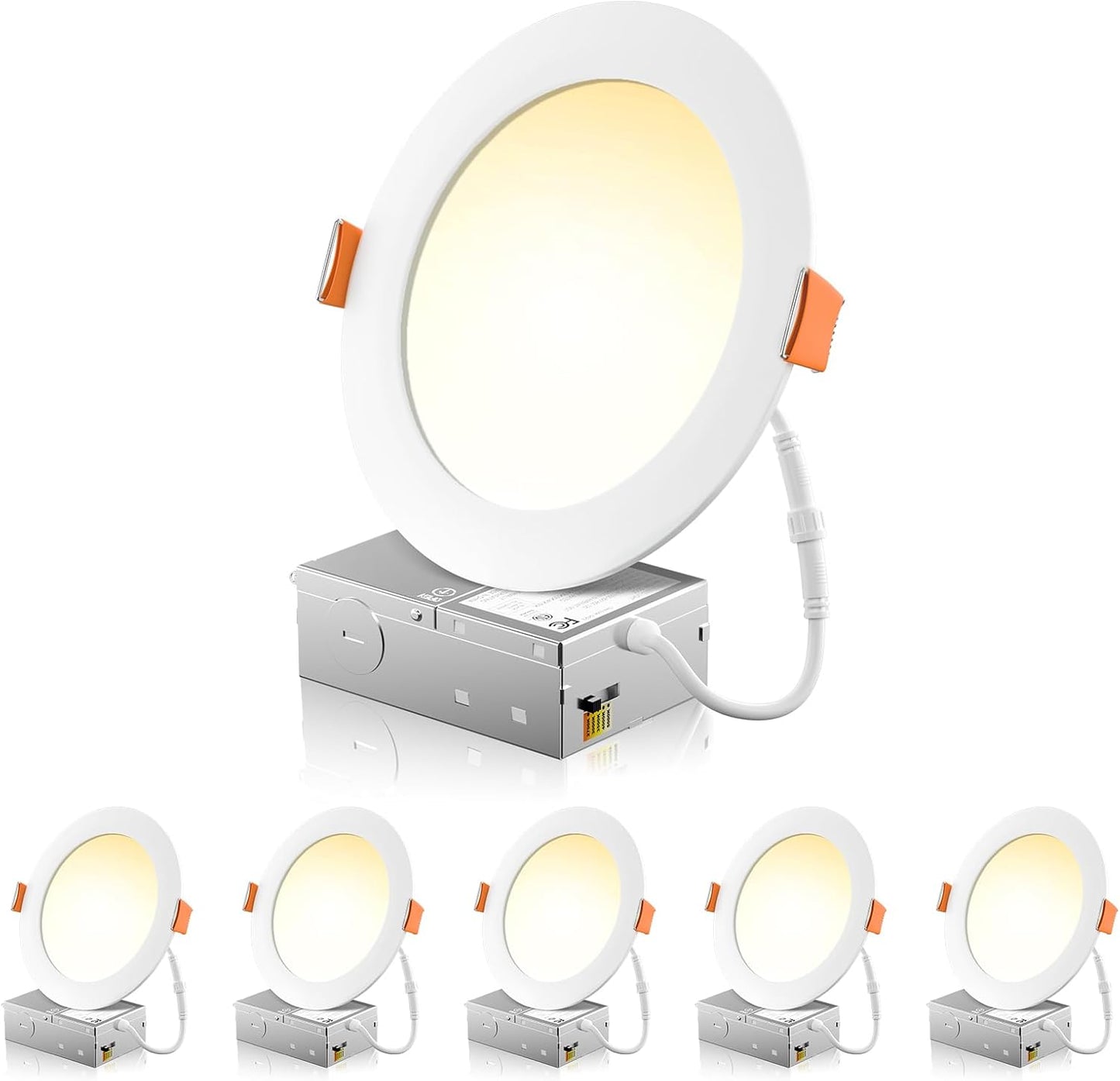Ultra-Thin 6 Inch LED Recessed Ceiling Light with Junction Box
