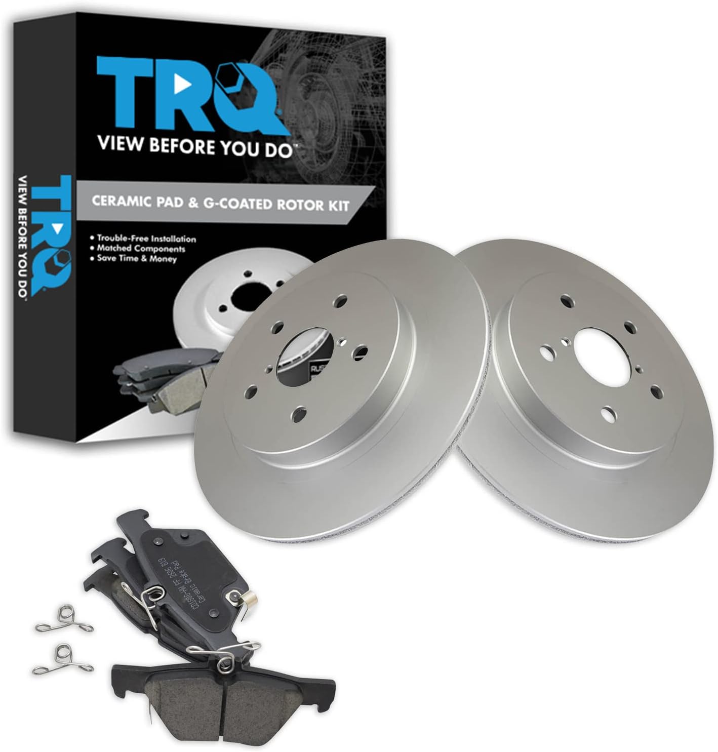 TRQ Rear Brake Pad & Rotor Kit for Subaru Legacy & Outback