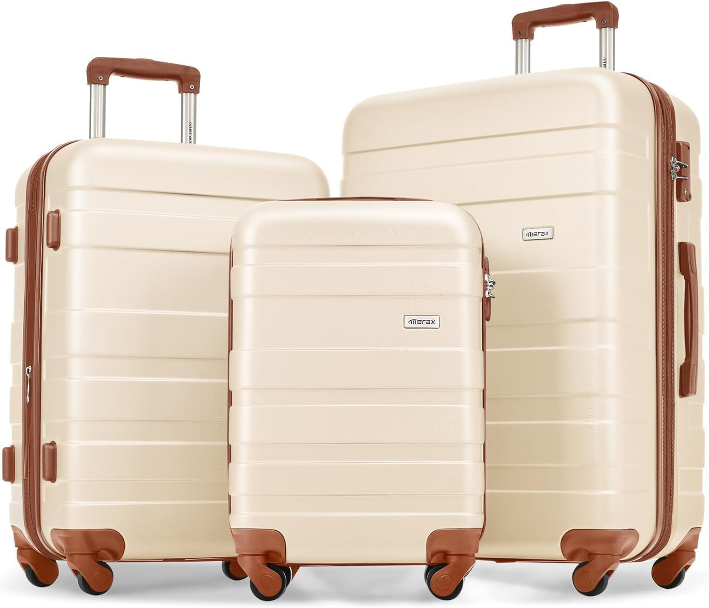 Merax Luggage Set 3 Pcs with Durable ABS and 360 Silent Wheels