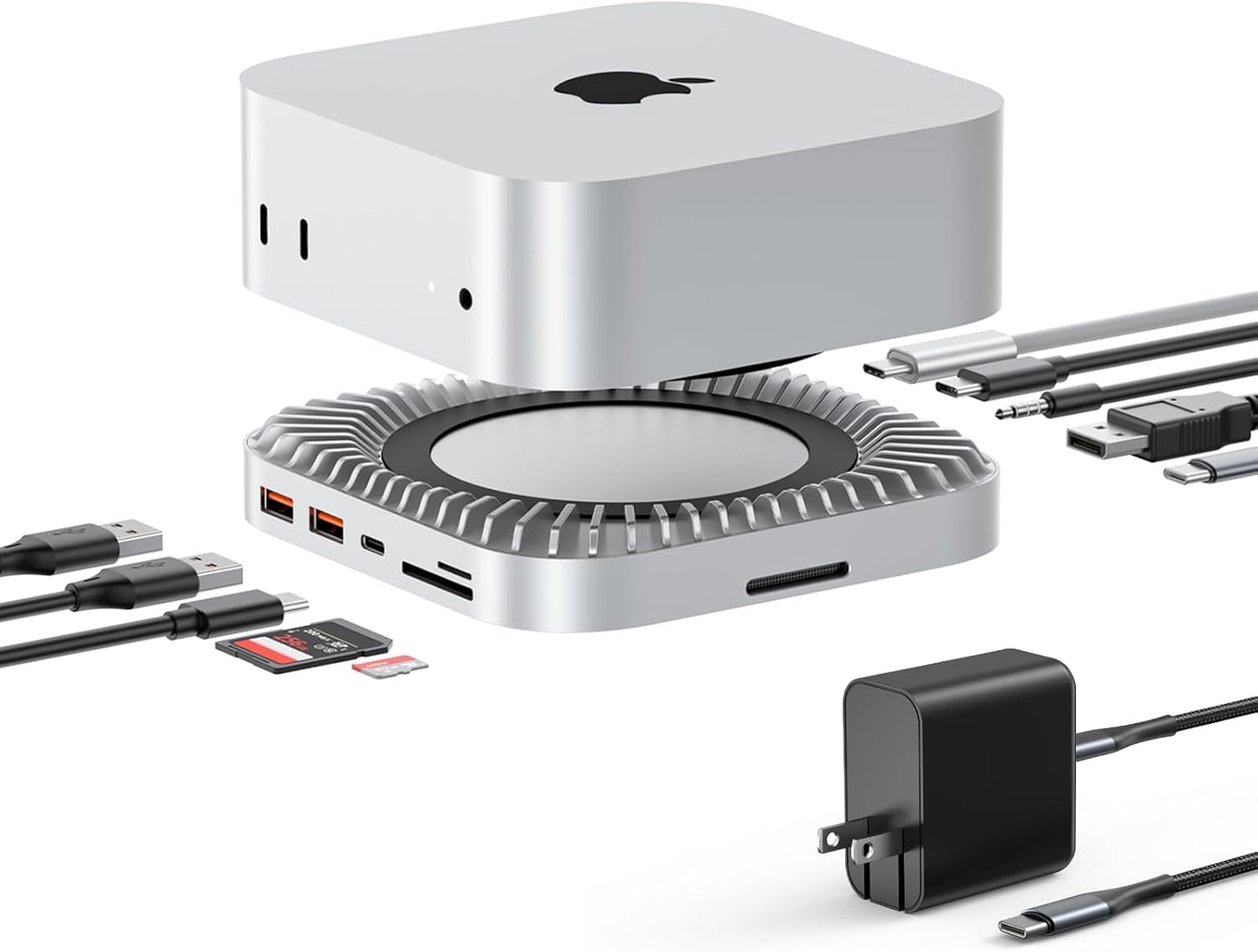 RayCue 40G Mac Mini M4 Dock & Stand with 8TB SSD Enclosure