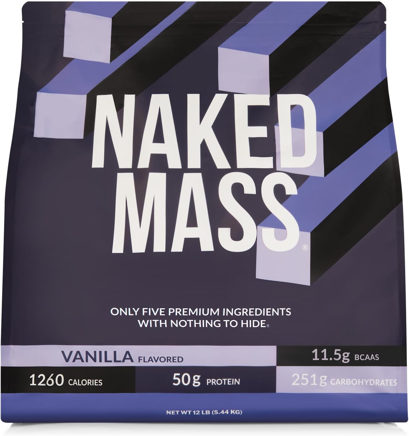 NAKED Vanilla Mass Protein Powder - All Natural Weight Gainer