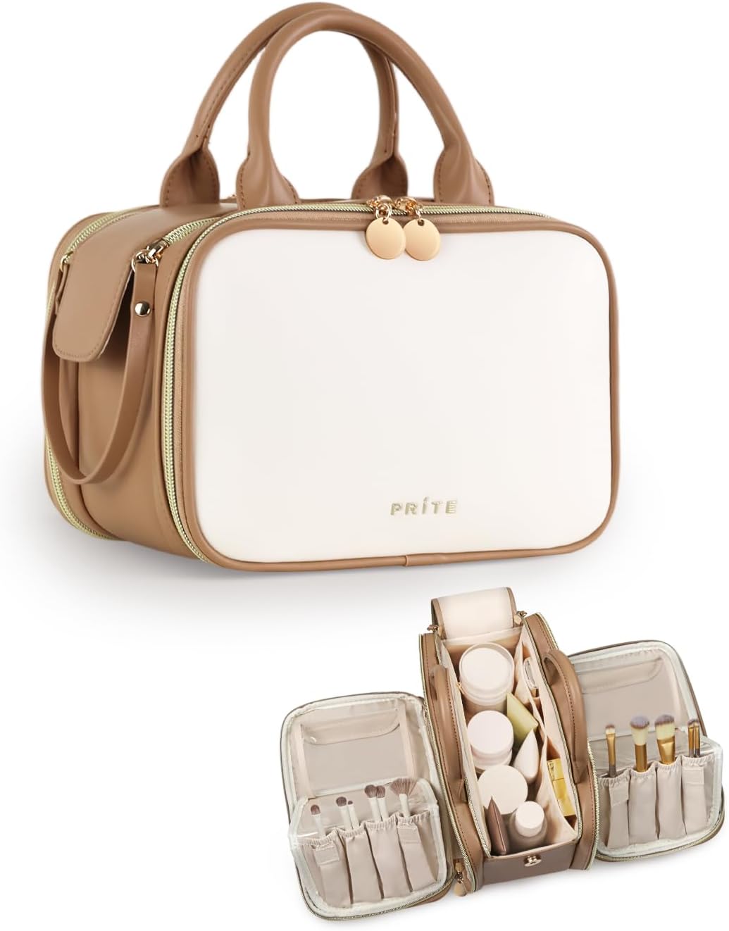 Prite Makeup Bag for Women - Large Capacity Organizer