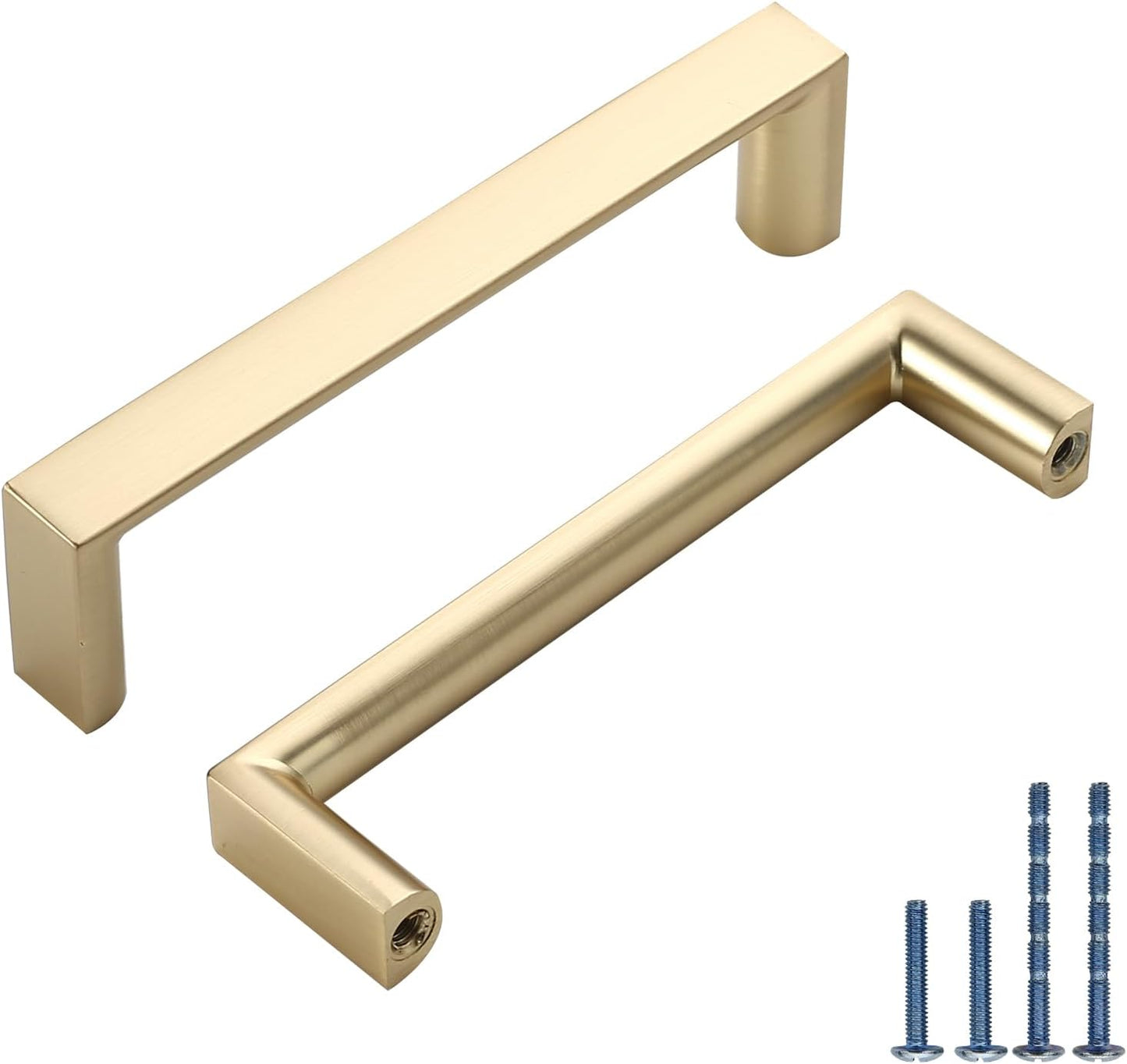 3 Inch Brushed Gold Kitchen Cabinet Handles - 10 Pack Pulls