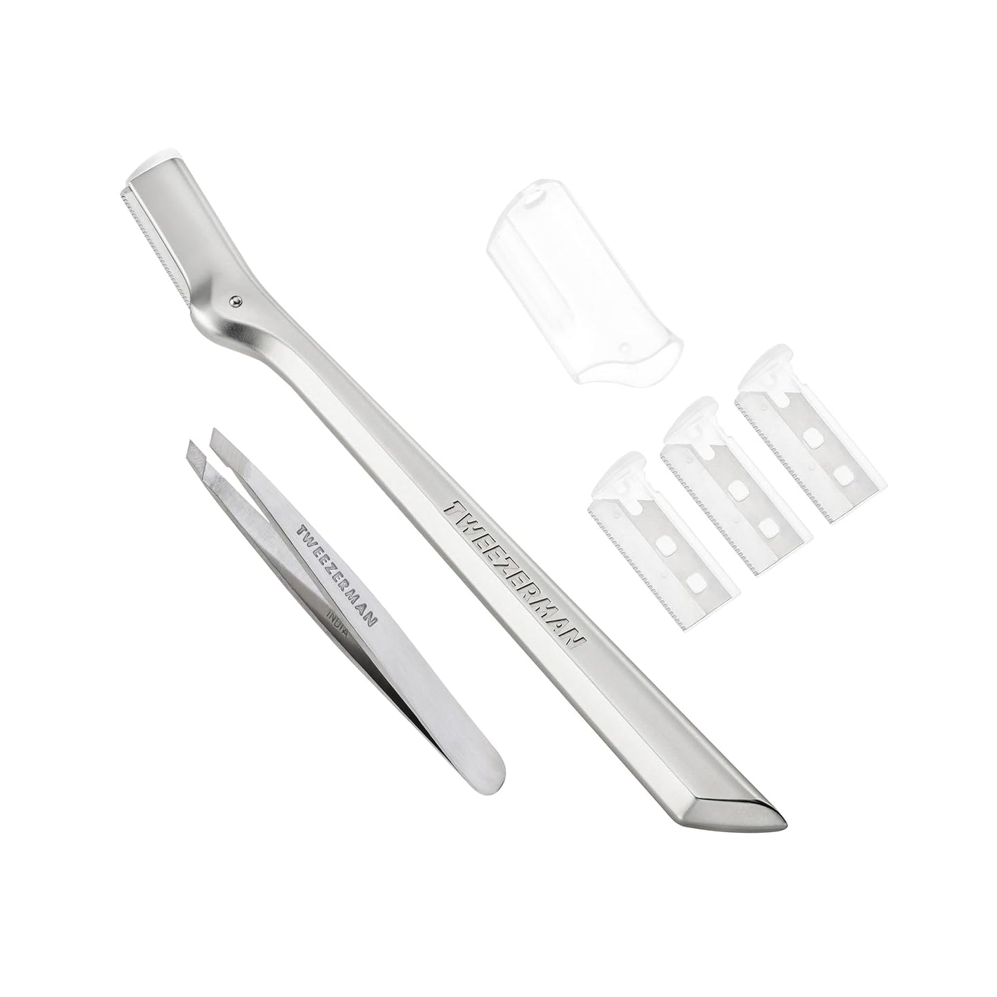 Tweezerman Eyebrow Razor and Mini Tweezer Set for Perfect Brows