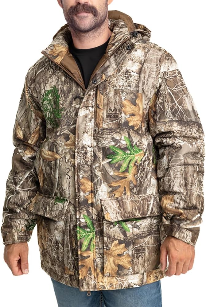 Realtree Men's Camo Hunting Insulated Cold Weather Parka Jacket