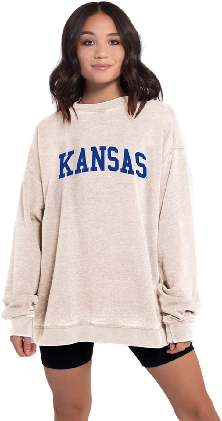 Chicka-D Women's Campus Crew: Stylish Burnout Fleece Pullover