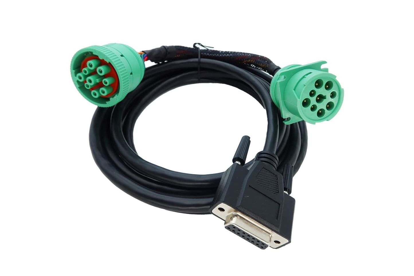 DB15 to Green Type 2 J1939 Male and Female Splitter Y Cable