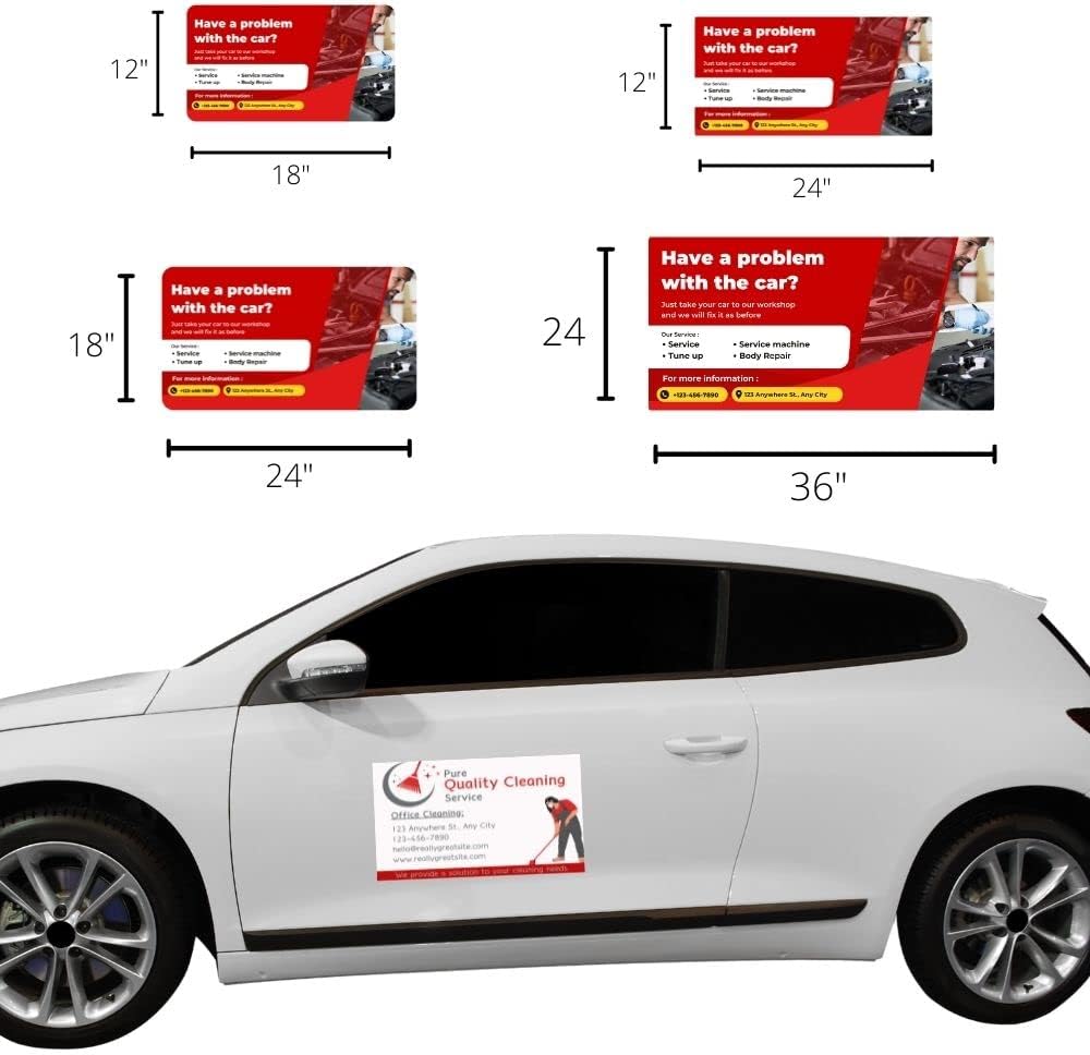 Custom Car Magnets for Business - 2 Pack Personalized Signs