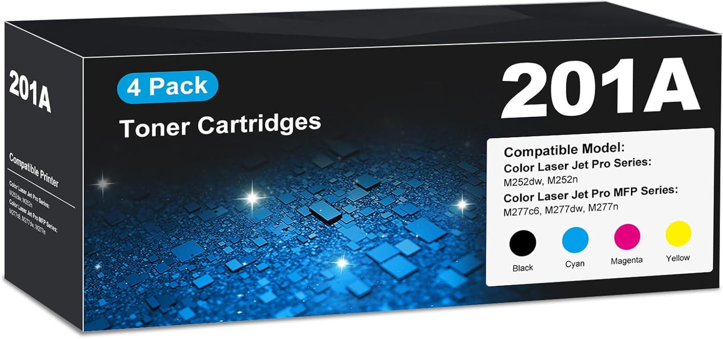 201A Toner Cartridge 4 Pack for HP Laser Jet Pro MFP Series