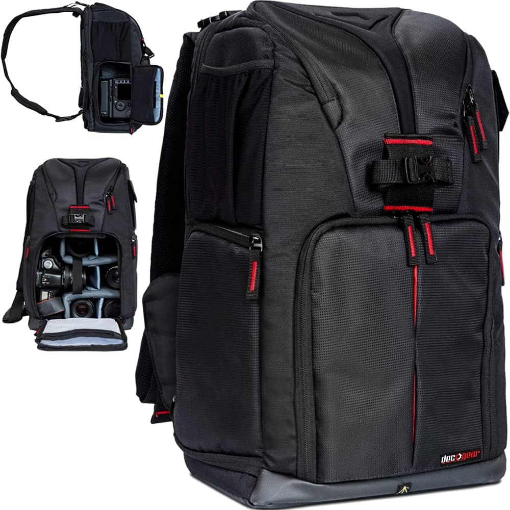 Deco Gear DSLR Camera Backpack with Customizable Compartments