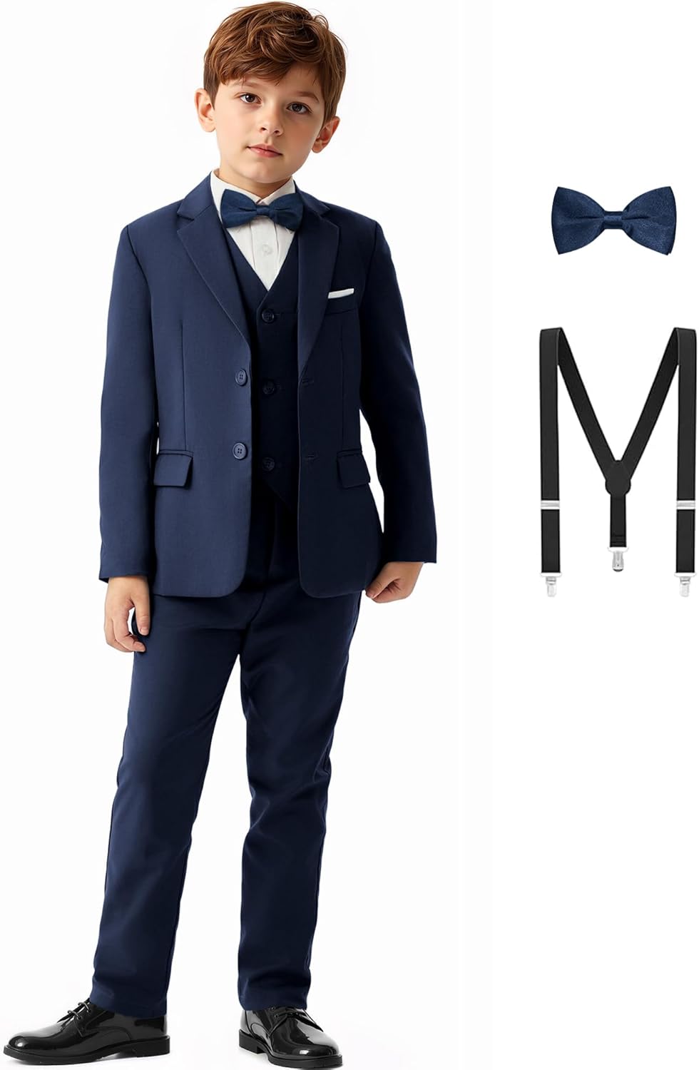 Boys Formal Dress Suits 5 Piece Slim Fit Dresswear Suit Set