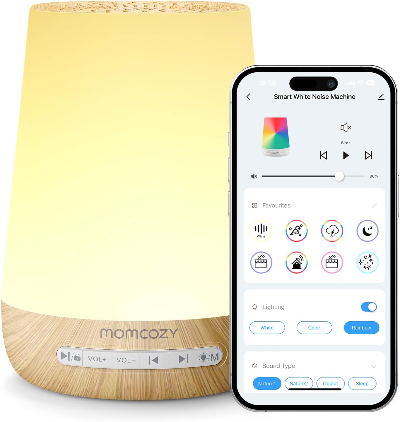 Baby Sound Machine with Night Light for Soothing Sleep Routine