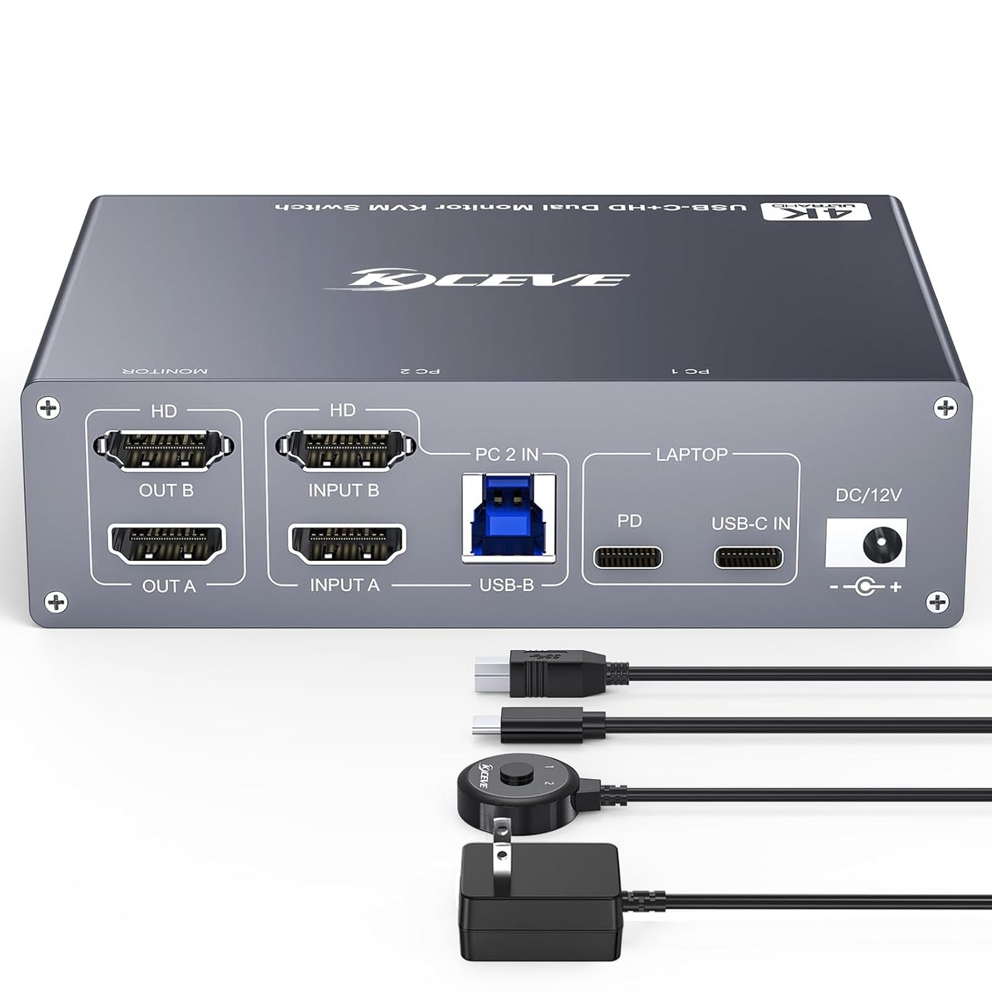 USB C HDMI KVM Switch for Dual Monitors and Multiple Devices