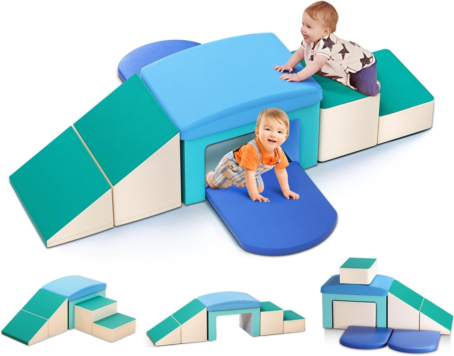 Lischwert Soft Foam Climber Play Set with Slide and Ramp