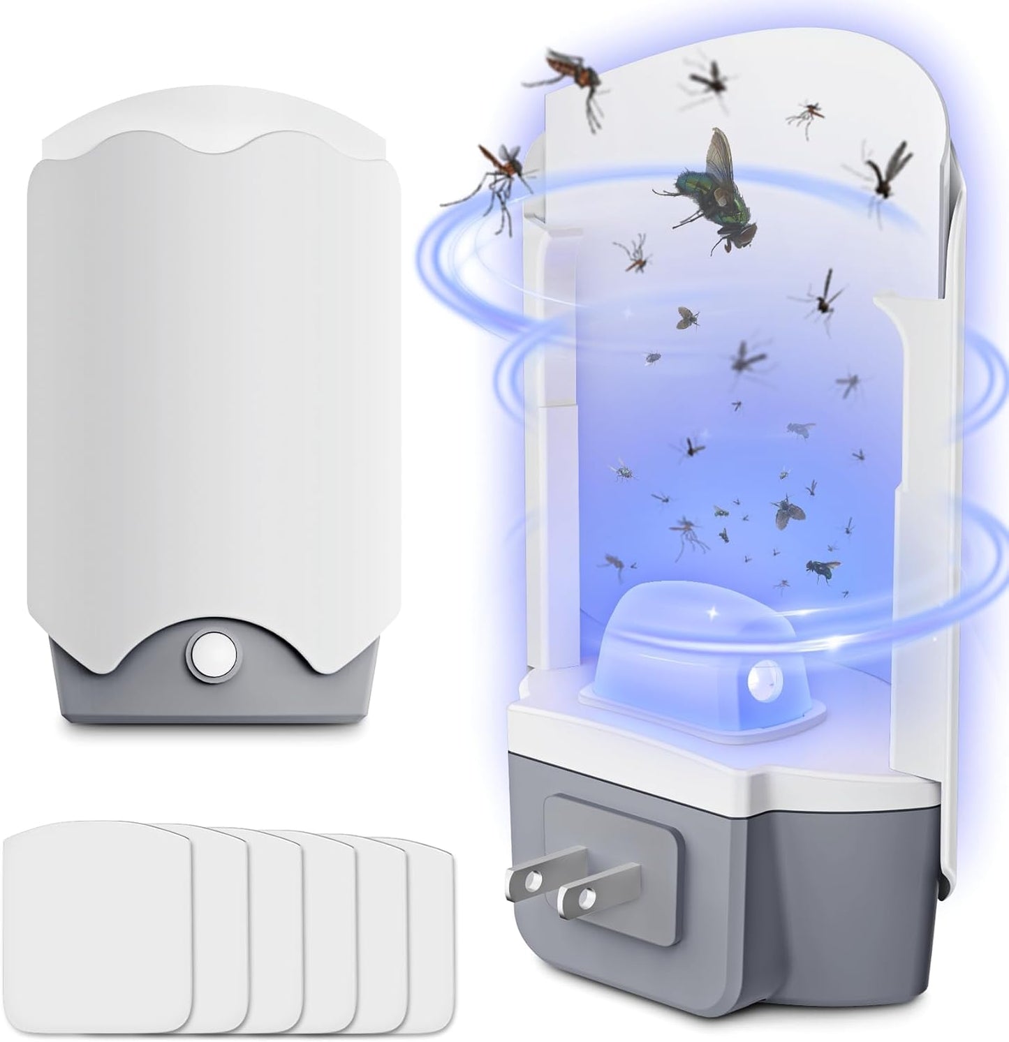 Flying Insect Trap with 2 Devices and 6 Refills for Home Use