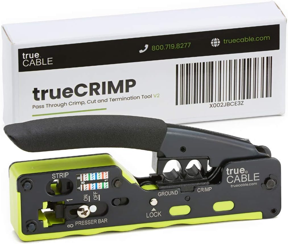 trueCABLE All-In-One Pass Through RJ45 Crimp Tool for Ethernet