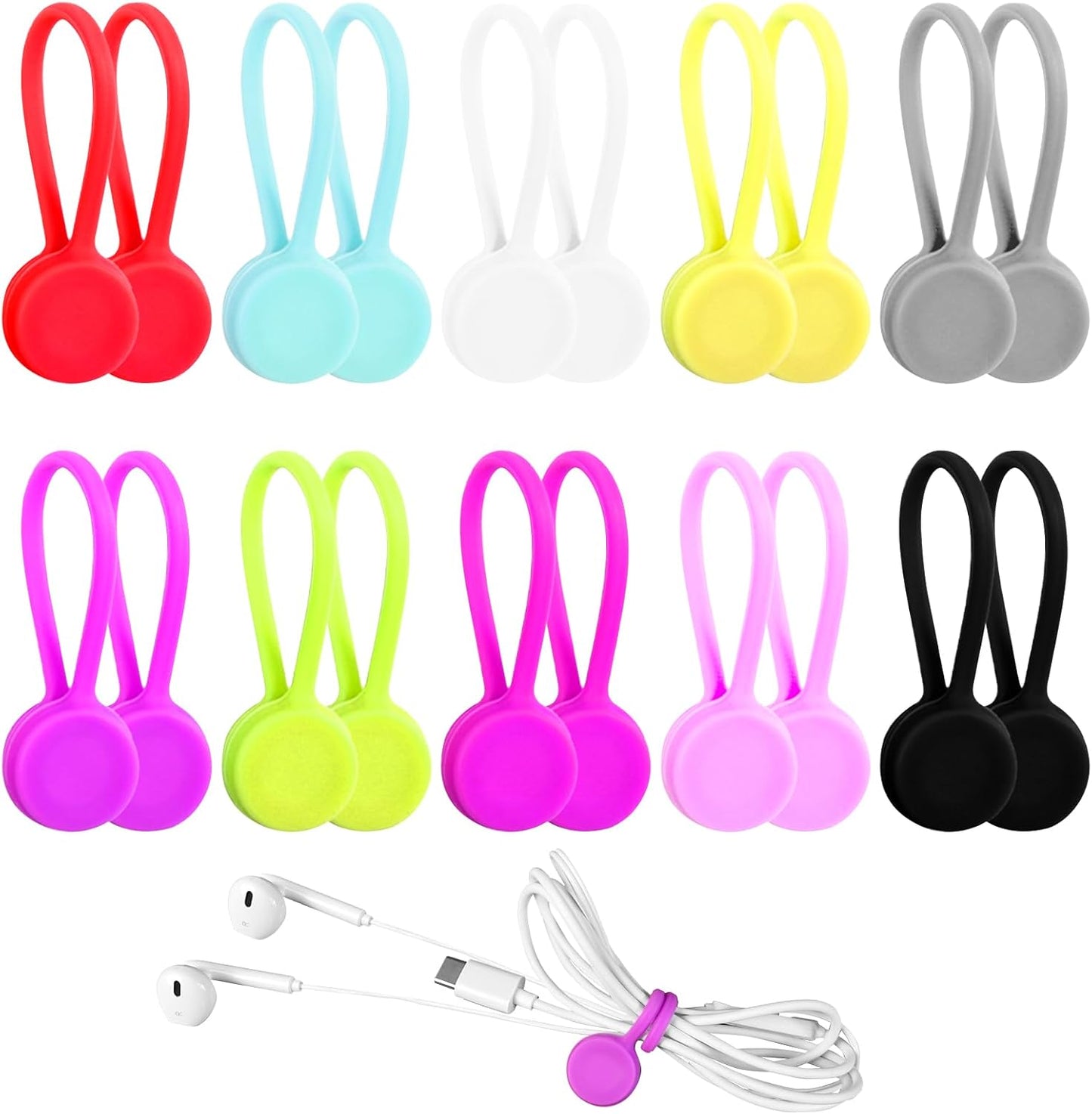 10-Pack Magnetic Cable Ties: Organize Cords Effortlessly!